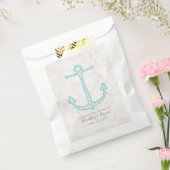 Blauwgroen Rustic Anchor Wedding Bedankzakje (Gezegeld)