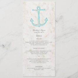 Blauwgroen Rustic Anchor Wedding Menu