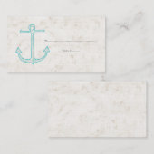 Blauwgroen Rustic Anchor Wedding Place Kaarten Plaatskaartje (Voorkant / Achterkant)