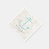Blauwgroen Rustic Anchor Wedding Servetten (Hoek)