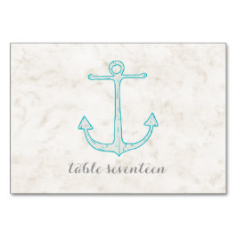Blauwgroen Rustic Anchor Wedding Table Kaart