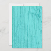 Blauwgroen Rustic Barn Wood Wedding Invitations Kaart (Achterkant)