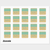 Blauwgroen Rustic Chevron Hartelijk dank Stickers (Vel)