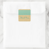 Blauwgroen Rustic Chevron Hartelijk dank Stickers (Tas)