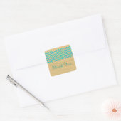 Blauwgroen Rustic Chevron Hartelijk dank Stickers (Envelop)