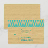 Blauwgroen Rustic Chevron Response Kaart (Voorkant / Achterkant)