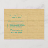 Blauwgroen Rustic Chevron RSVP Briefkaart (Achterkant)