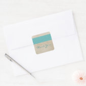 Blauwgroen Rustic Damask Hartelijk dank Stickers (Envelop)