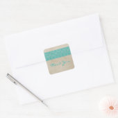 Blauwgroen Rustic Lace Dank je Stickers (Envelop)