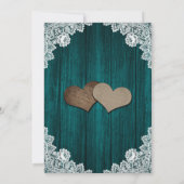 Blauwgroen Rustieke Houten Snaar Lichten Bloemen K Kaart (Achterkant)