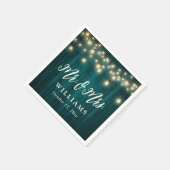 Blauwgroen Rustieke Houten Strijklichten Mr en Mrs Servet (Hoek)