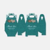 Blauwgroen rustieke jute kant string lampjes bruil bedankdoosjes (Uitgevouwen)