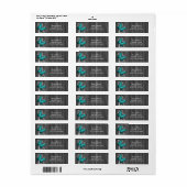 Blauwgroen Rustige Butterfly Return Address Label (Full Sheet)