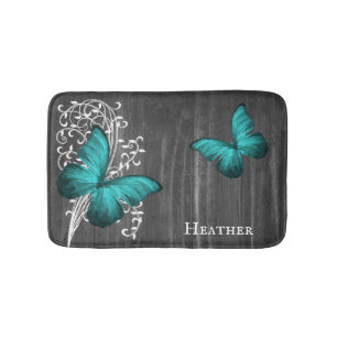 Blauwgroen Rustige Butterfly - Speciaal bath Mat