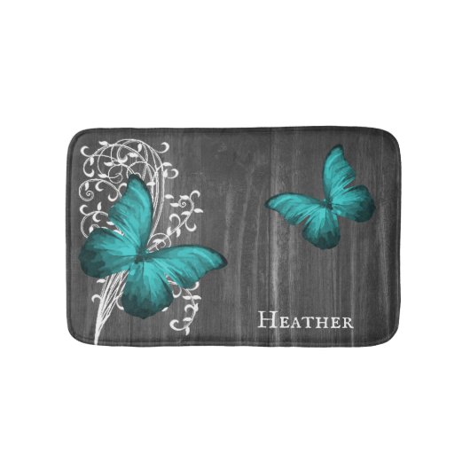 Blauwgroen Rustige Butterfly - Speciaal bath Mat (Voorkant)