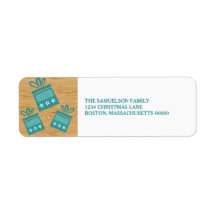 Blauwgroen Rustige Cadeaus Holiday Adresetiketten