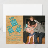 Blauwgroen Rustige Cadeaus Holiday Fotoplatte Kaar Feestdagenkaart (Voorkant / Achterkant)