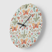 Blauwgroen Rustige Herfst Waterverf Foliage Patroo Grote Klok (Hoek)