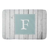 Blauwgroen Rustige monogram Bath Mat (Voorkant)
