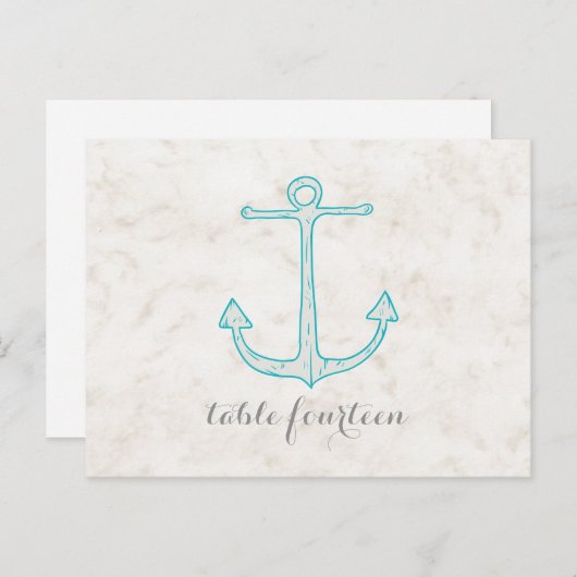 Blauwgroen Rustisch Briefkaart van het Aantal van (Voorkant / Achterkant)