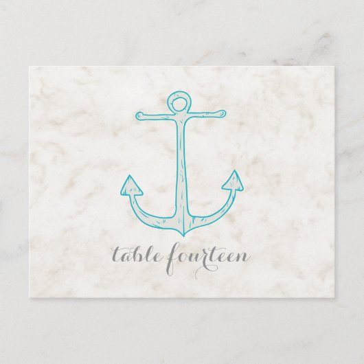 Blauwgroen Rustisch Briefkaart van het Aantal van (Voorkant)