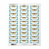 Blauwgroen Rustisch Chinees retouradres voor zonne Etiket (Full Sheet)