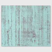 Blauwgroen Rustisch hout Cadeaupapier (Vlak)