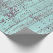 Blauwgroen Rustisch hout Cadeaupapier (Hoek)