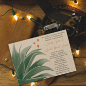 Blauwgroen Rustisch Land Backyard Succulent Weddin Kaart