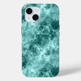 Blauwgroen ruw textiel iPhone 15 case