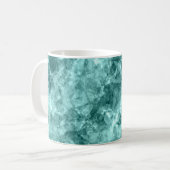 Blauwgroen ruw textiel koffiemok (Voorkant links)