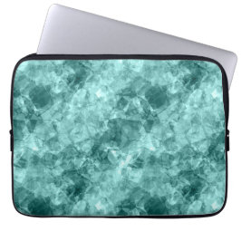 Blauwgroen ruw textiel laptop sleeve