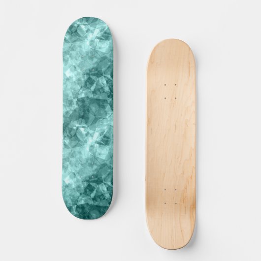 Blauwgroen ruw textiel persoonlijk skateboard (Voorkant)