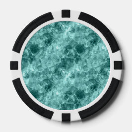 Blauwgroen ruw textiel poker chips