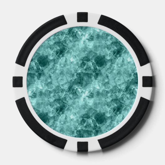 Blauwgroen ruw textiel poker chips (Voorkant)