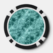 Blauwgroen ruw textiel poker chips (Achterkant)
