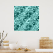 Blauwgroen ruw textiel poster (Keuken)