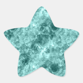 Blauwgroen ruw textiel ster sticker