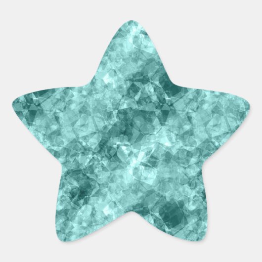 Blauwgroen ruw textiel ster sticker (Voorkant)