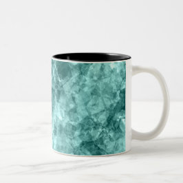 Blauwgroen ruw textiel tweekleurige koffiemok