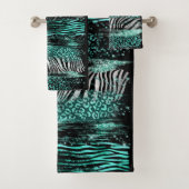 Blauwgroen Safari Towel Bad Handdoek (Insitu)