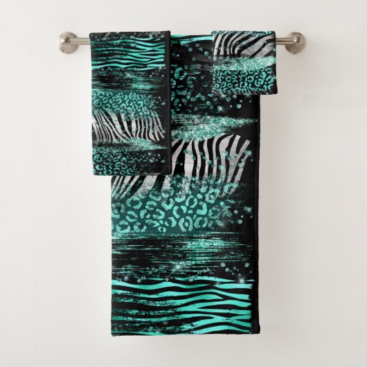 Blauwgroen Safari Towel Bad Handdoek (Insitu)