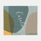 Blauwgroen Sage Earth Tones gepersonaliseerde Abst Fleece Deken (Voorkant (Horizontaal))