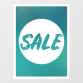 Blauwgroen SALE Sign Window Cling Raamsticker (Vel)