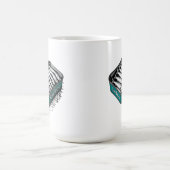 Blauwgroen Sardine Art Tin Custom Monogram Naam Koffiemok (Center)