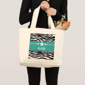 Blauwgroen Sassy Star-Canvas tas (Voorkant (product))