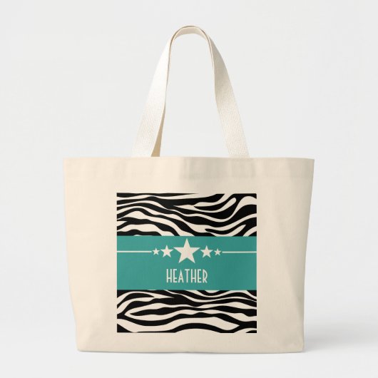 Blauwgroen Sassy Star-Canvas tas (Voorkant)