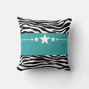 Blauwgroen Sassy Star-Zebra piloot Kussen