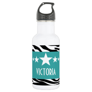 Blauwgroen Sassy Star-Zebra Waterfles