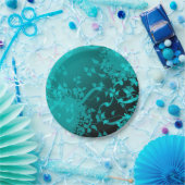 Blauwgroen Satijn Look Party Bord (Feest)